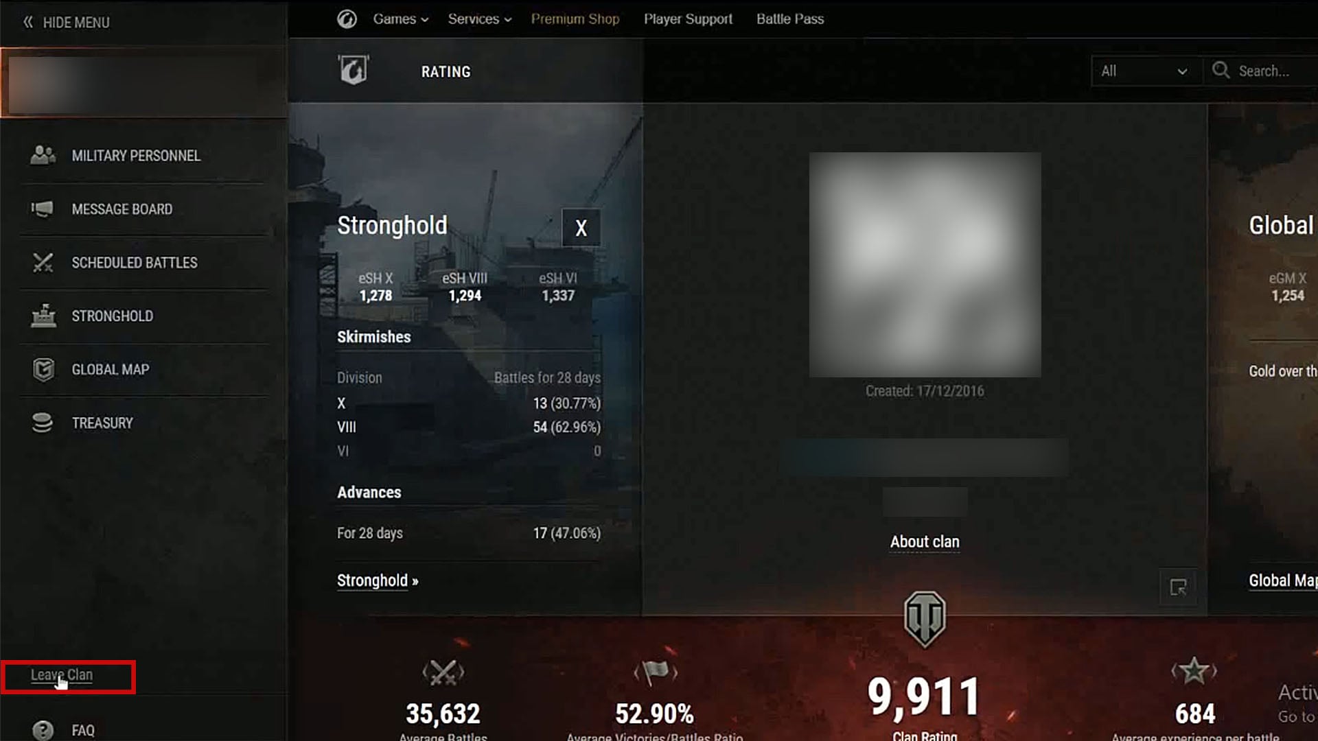 Click Leave Clan in clan settings