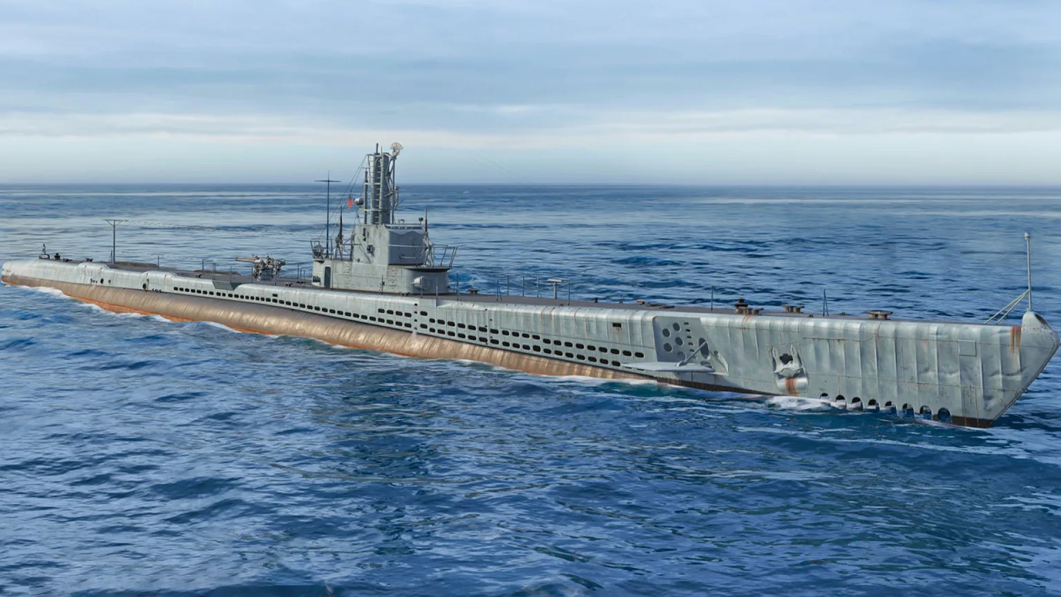 Submarine with torpedo tubes in World of Warships